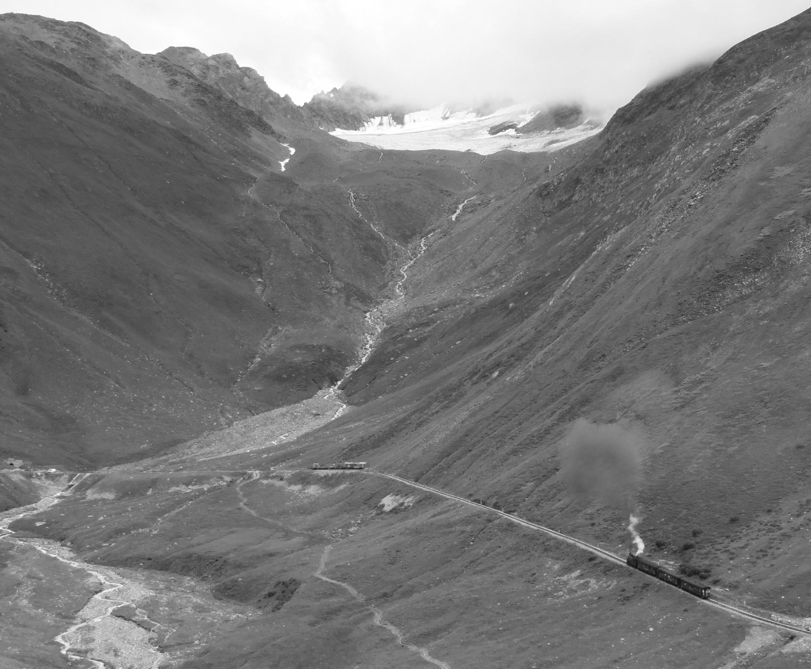 Furka-Bergstrecke Dampfbahn Rhonegletscher